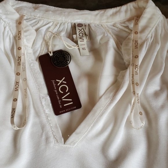 XCVI Velvet Silk Blend L/S Hi-Lo Tee Shirt Top NWT - Picture 7 of 8